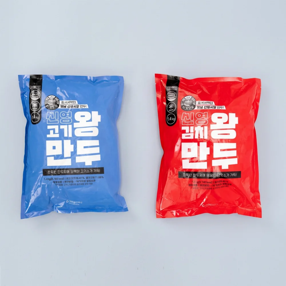 신영 고기 왕만두 1.4kg, 1개 + 김치 왕만두 1.4kg 1개, 2개