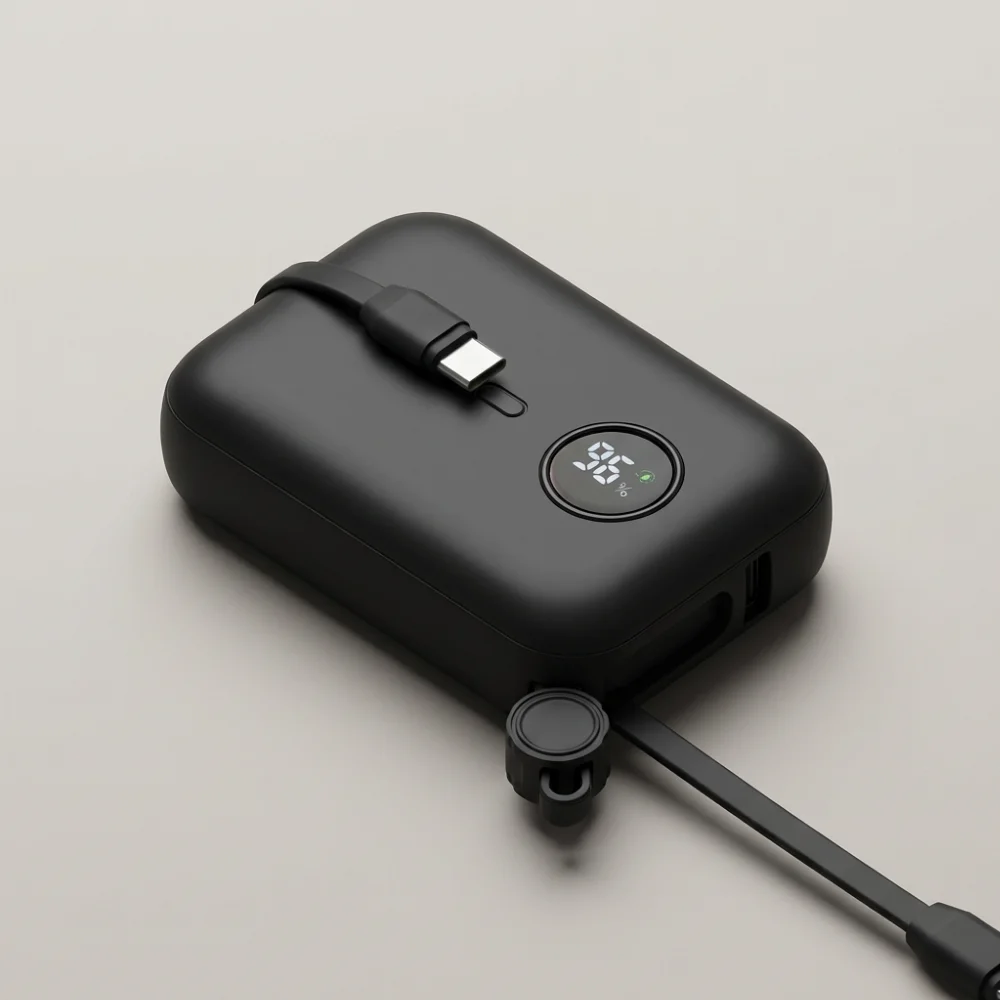 바우아토 올인원 보조배터리, 10000mAh , 블랙, 1개