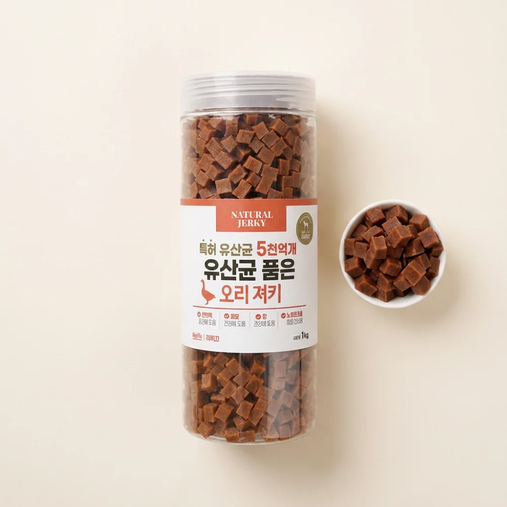 라피끄 강아지 유산균 품은 져키, 오리, 1kg, 1개