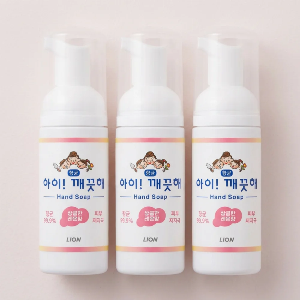 아이깨끗해 향균 폼 휴대용 핸드 솝, 레몬향, 50ml, 3개