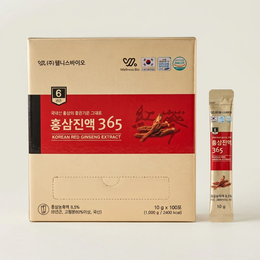 웰니스바이오 홍삼진액365, 10g, 100포, 1박스