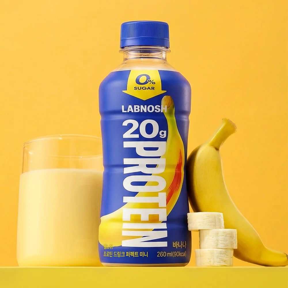 랩노쉬 프로틴 드링크 퍼펙트 미니 바나나, 제로슈거, 260ml, 12개