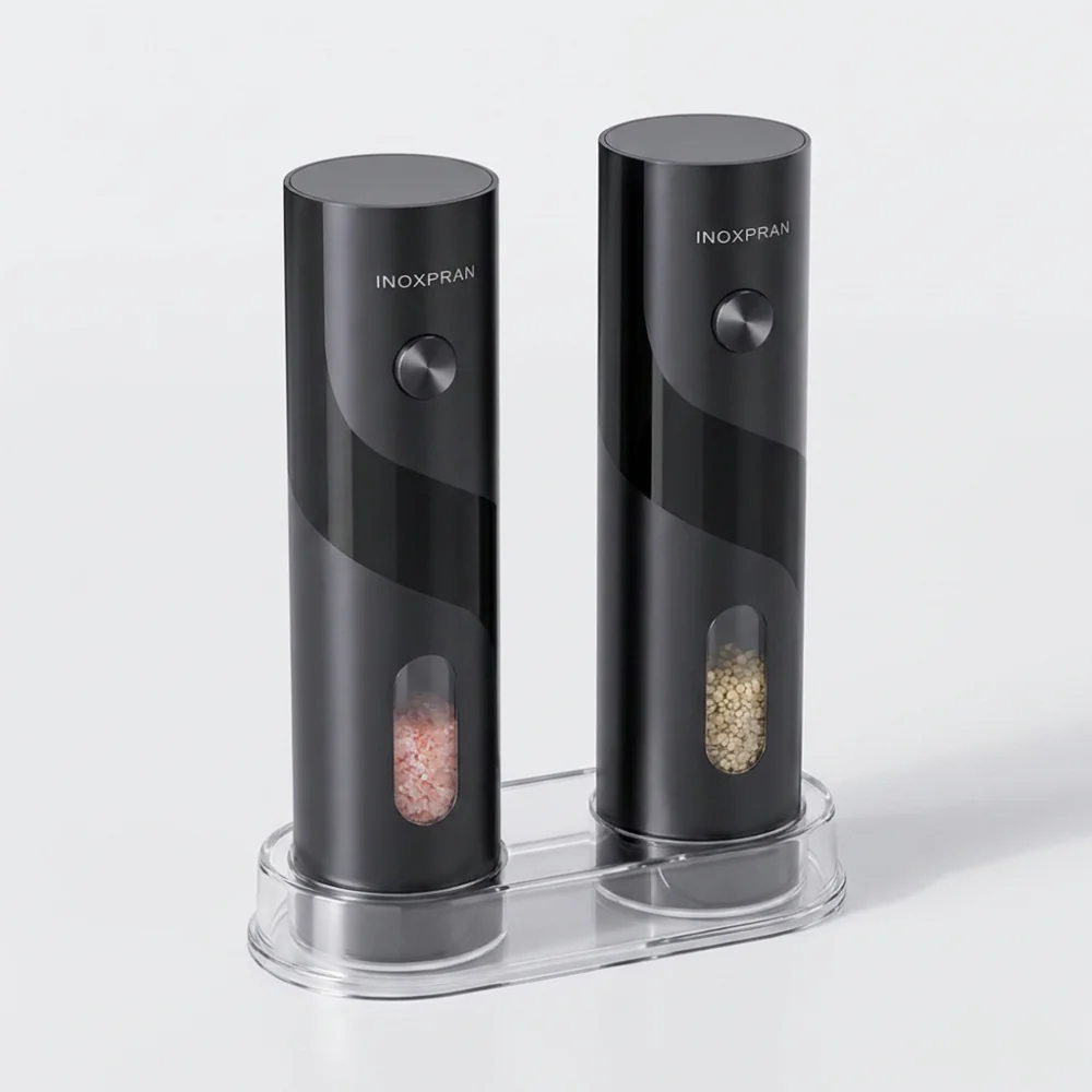 소후 자동 소금후추 전동 그라인더 세트, 전용거치대, 110ml, 2종세트, 1개