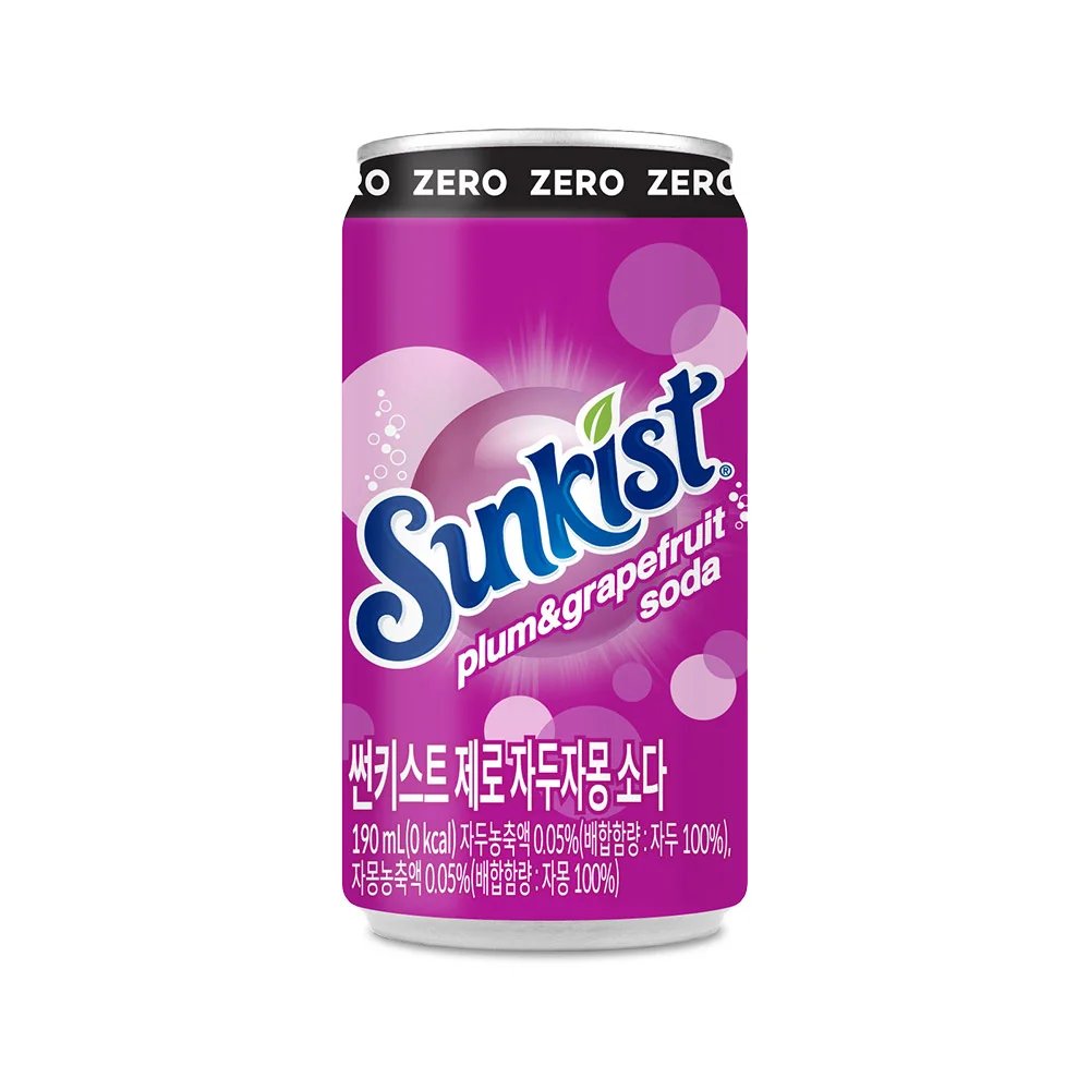 썬키스트, 제로 자두자몽소다, 190ml, 30개