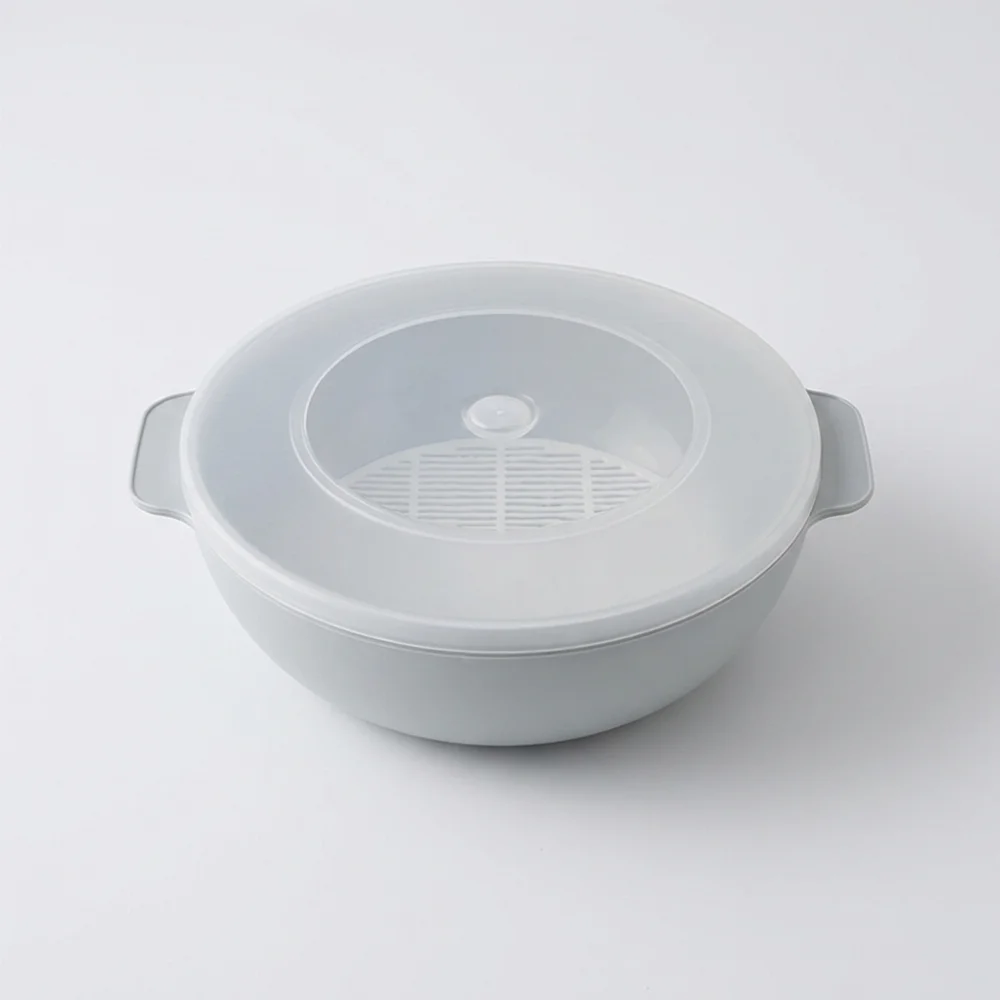 가쯔 쿡스 전자레인지 찜기, 라이트그레이, 1L, 2개