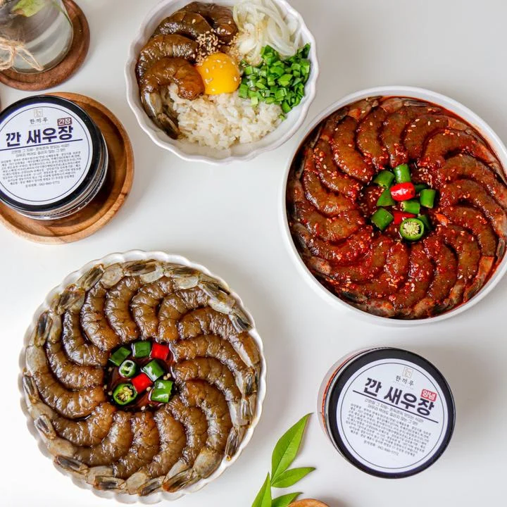 [03769] 한끼루 깐새우장, 간장 350g 1개 + 양념 350g 1개, 2개