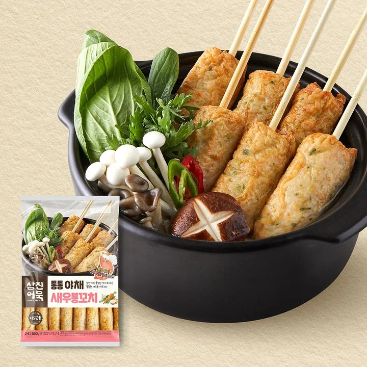 [04182] 삼진어묵 통통야채 새우봉꼬치, 550g, 3개