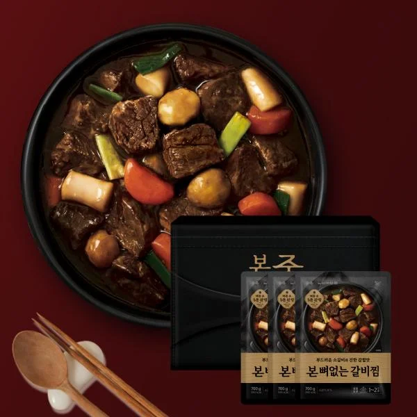 [04270] 본죽 느리게 만든 본 뼈없는 갈비찜, 700g, 3팩
