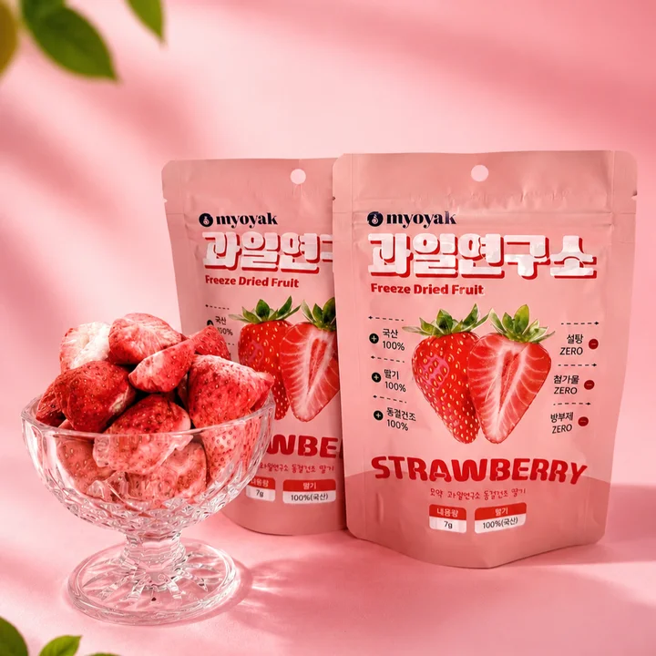 [05142] 묘약 동결건조 딸기 과일칩 slice, 7g, 1팩