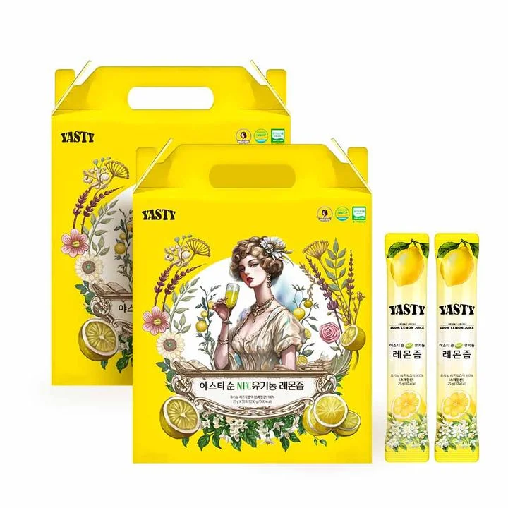 [05182] 야스티 순 NFC 유기농 레몬즙, 25g, 100포