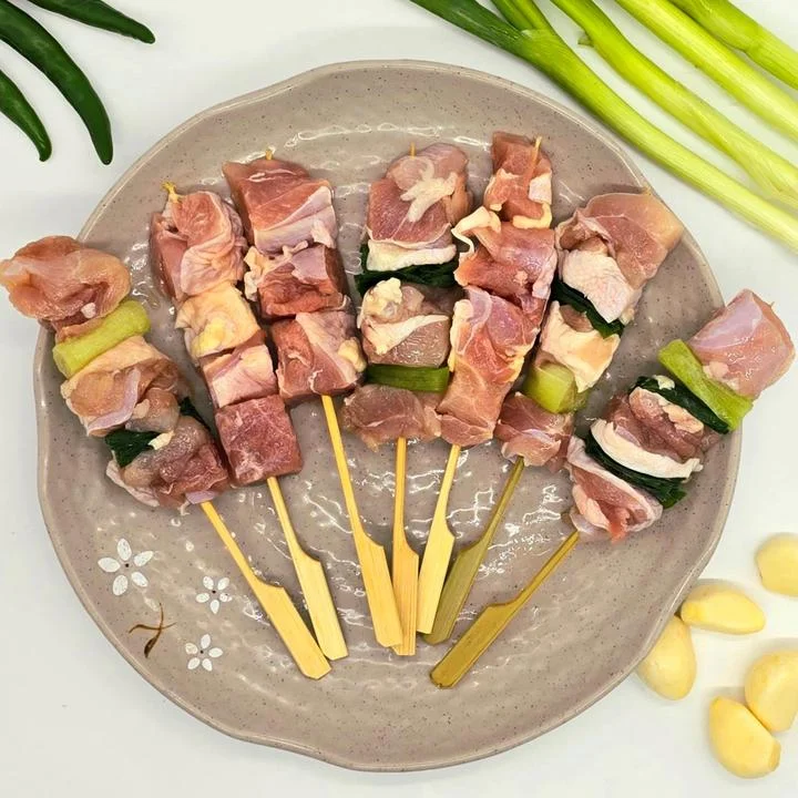 [05202] 닭다리살 순살꼬치 파닭꼬치 세트, 500g, 3개
