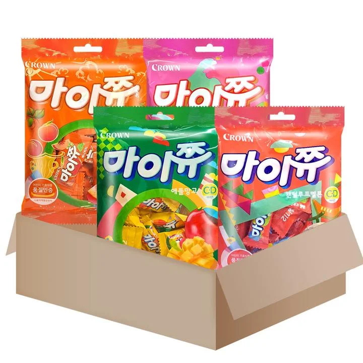 [05399] 크라운 마이쮸 핑크리치, 써니피치, 캔털루프멜론, 애플망고, 100g, 4개