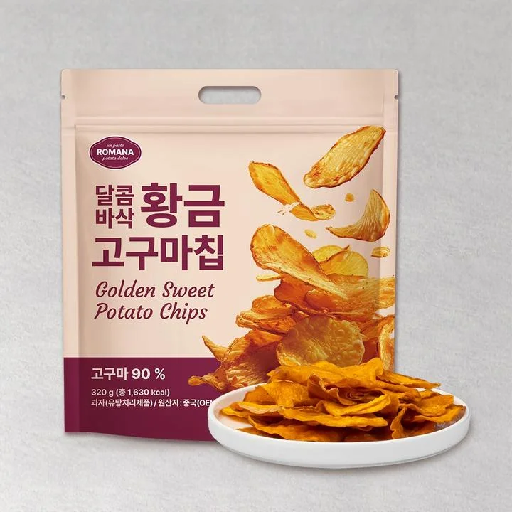[05632] 로마나 달콤바삭 황금 고구마칩, 320g, 5개