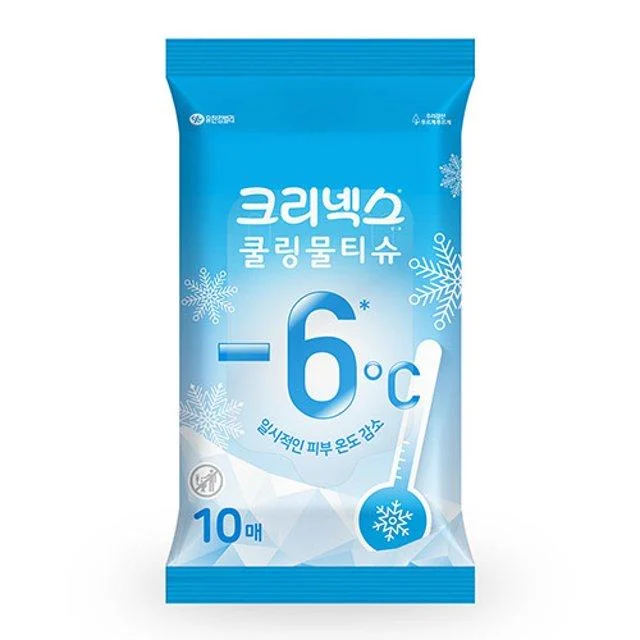 [06219] 크리넥스 쿨링물티슈, 페퍼민트향, 10매, 10팩