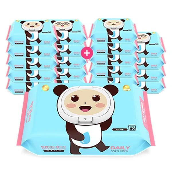 [06281] 달곰이 데일리 물티슈, 80매, 20팩, 45g