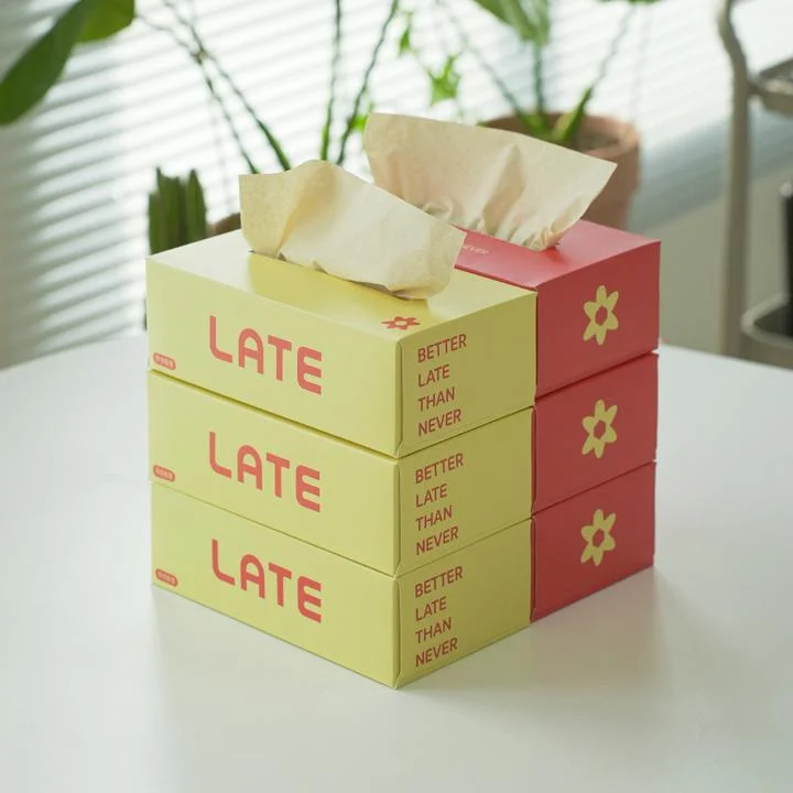 [06292] LATE 먼지없는 대나무 미용티슈, 3겹, 120매, 6팩