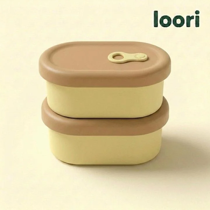 [06420] 루리코리아 실리콘 밥팩 스팀홀 밀폐 용기, 500ml, 옐로우, 2개