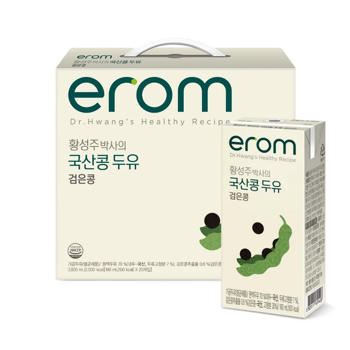 [06492] 이롬 국산콩 검은콩두유, 190ml, 20개