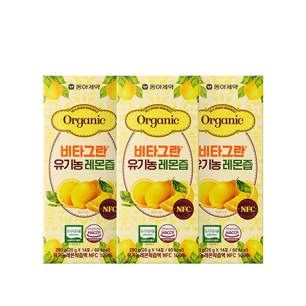 [06551] 동아제약 비타그란 유기농 레몬즙, 20g, 14포, 3박스