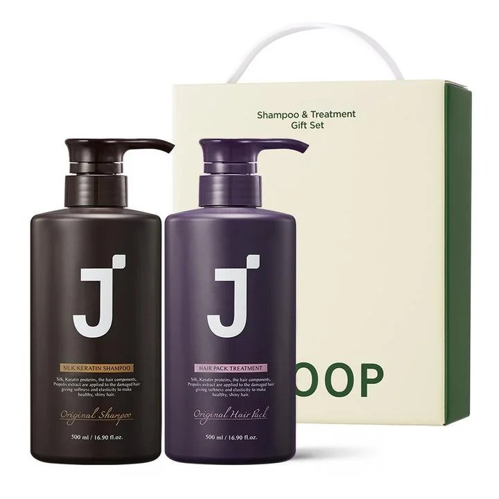 [06580] 제이숲 실크케라틴 샴푸 트리트먼트 선물세트, 500ml + 500ml, 1개