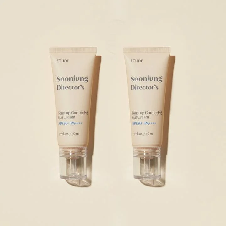 [06592] 에뛰드 순정 디렉터 톤업 수정 선크림 듀오 세트, 40ml, 2개
