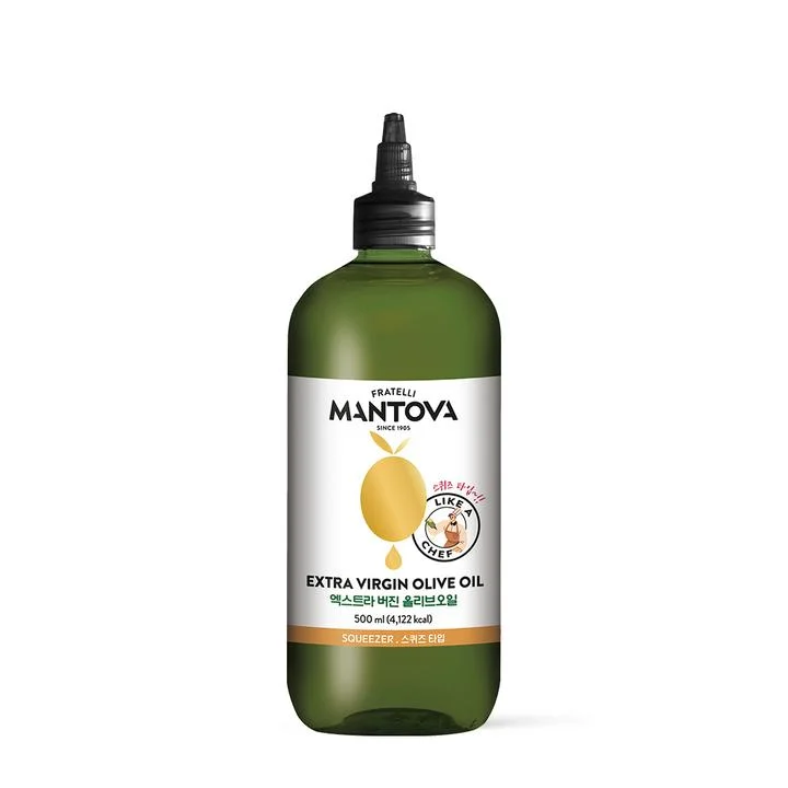 [07895] 만토바 스퀴즈 보틀 엑스트라 버진 올리브오일, 500ml, 1개