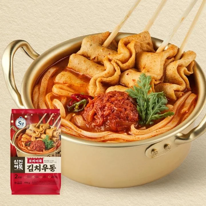 [07928] 삼진어묵 꼬치어묵 김치우동, 496g, 2개