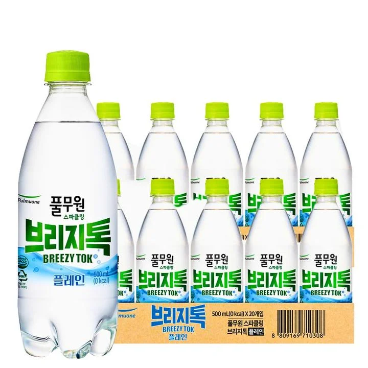 [08250] 풀무원 브리지톡 탄산수 플레인, 500ml, 20개