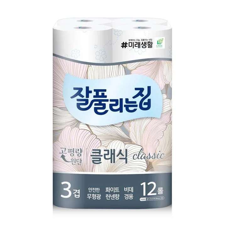 [08524] 미래생활 잘풀리는집 클래식, 3겹, 27m, 12롤, 1팩
