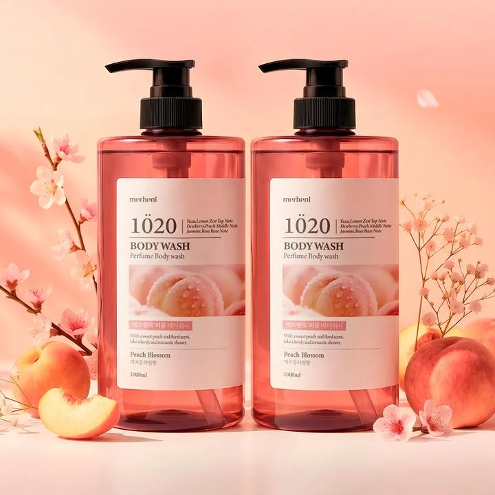 [08622] 메르헨트 퍼퓸 대용량 바디워시, 피치블라썸향, 1L, 2개