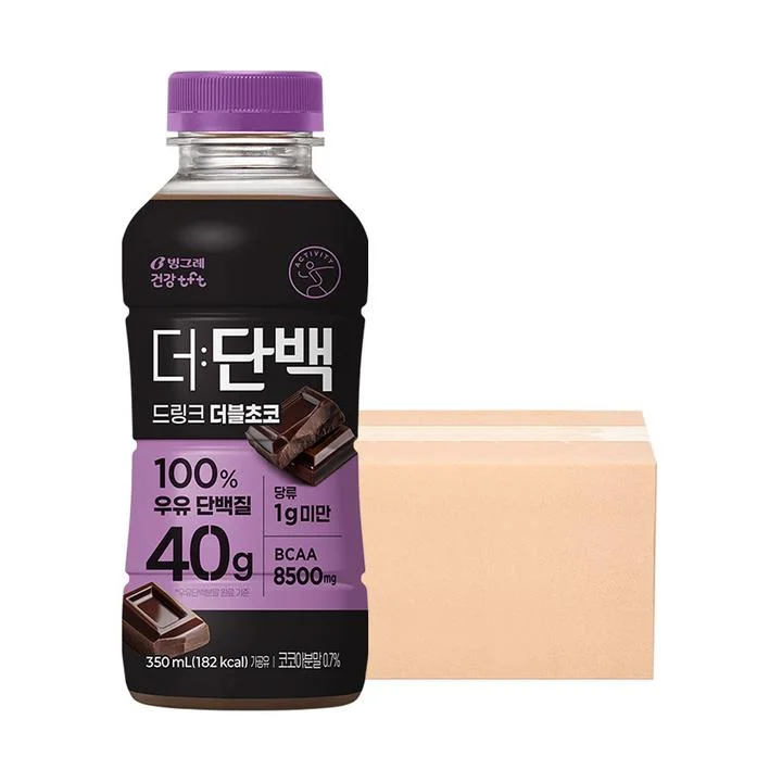 [08671] 빙그레 더단백 드링크 더블초코, 350ml, 20개입