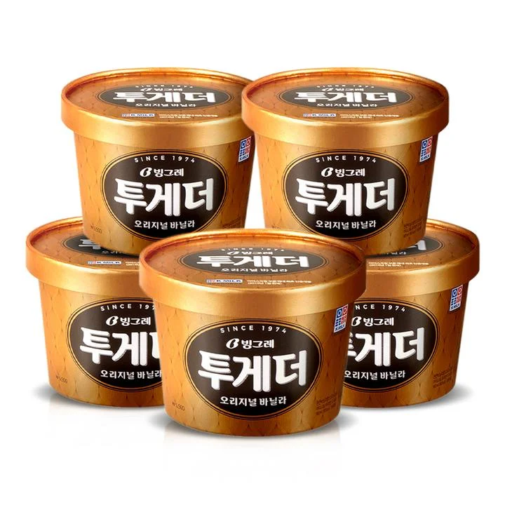 [08681] 빙그레 투게더, 900ml, 바닐라, 5개