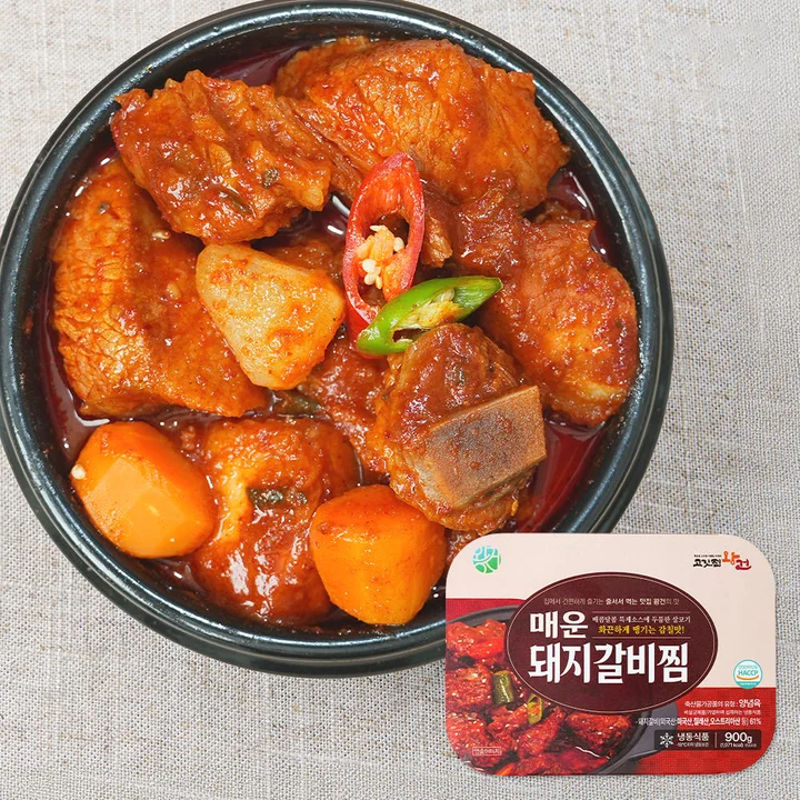 [08686] 고깃집왕건 매운 돼지갈비찜, 900g, 2개