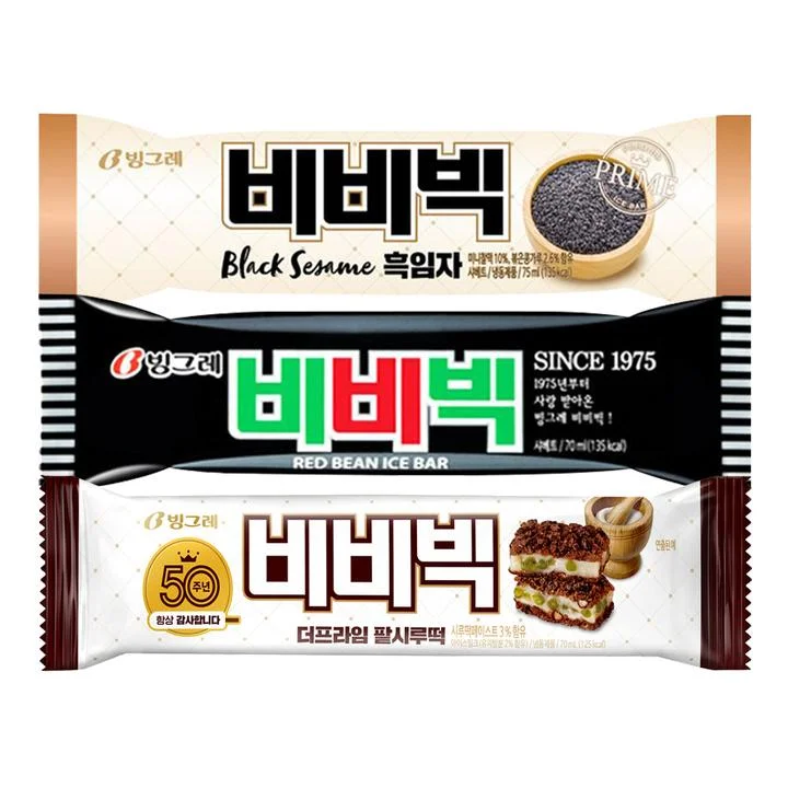 [08699] 빙그레 비비빅, 10개 + 비비빅 흑임자, 10개 + 비비빅 팥시루떡, 10개, 1세트