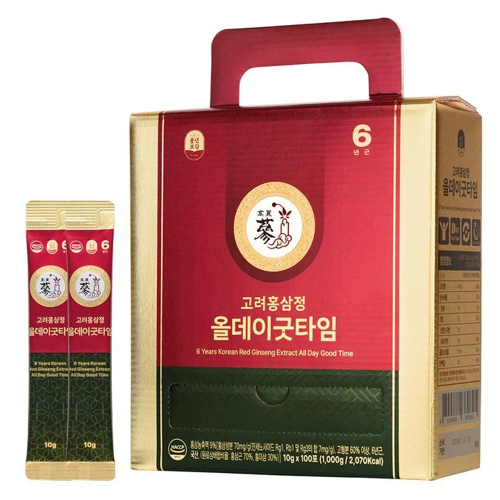 [08700] 풍년보감 6년근 고려홍삼정 올데이굿타임 홍삼스틱, 10g, 100포, 1박스