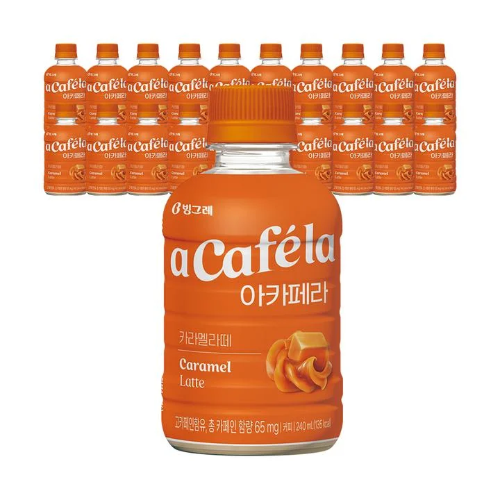 [08715] 빙그레 아카페라 카라멜라떼, 240ml, 20입, 1박스