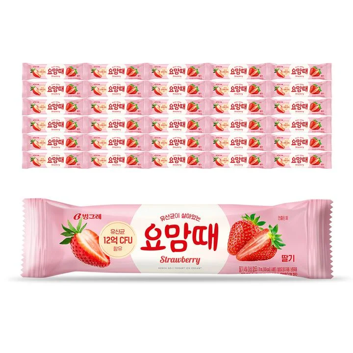 [08733] 빙그레 요맘때 플레인바, 70ml, 30개