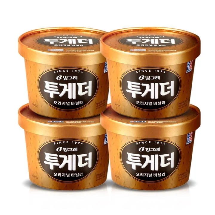 [08753] 빙그레 투게더 오리지널 바닐라, 900ml, 4개