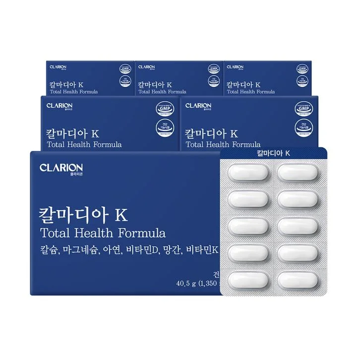 [08759] 클라리온 칼마디아 K 칼슘 마그네슘 비타민D&K 아연 망간, 30정, 6개