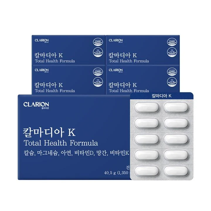 [08764] 클라리온 칼마디아 K 칼슘 마그네슘 비타민D&K 아연 망간, 30정, 5개