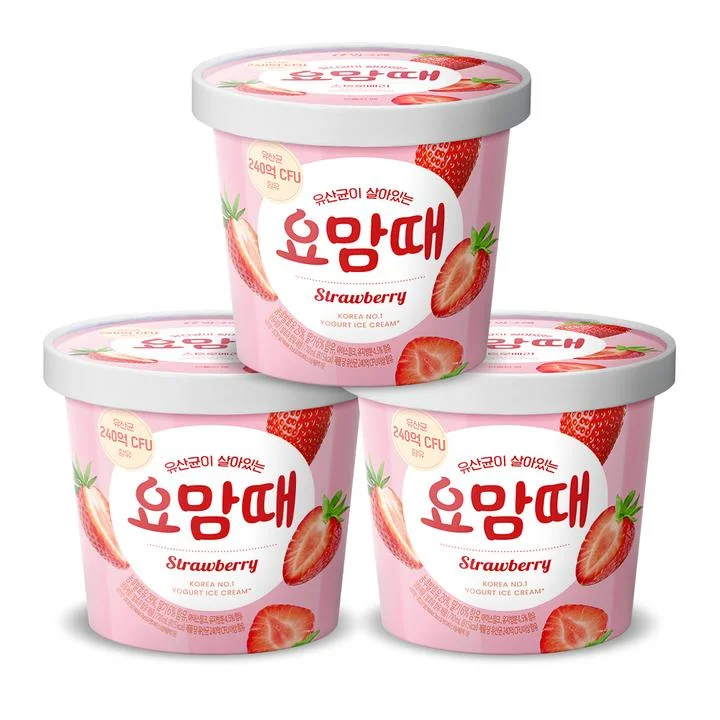 [08855] 빙그레 요맘때 스트로베리, 710ml, 3개