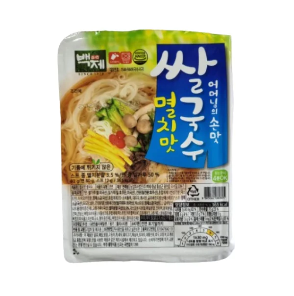 [08911] 백제 쌀국수, 멸치맛, 92g, 1개