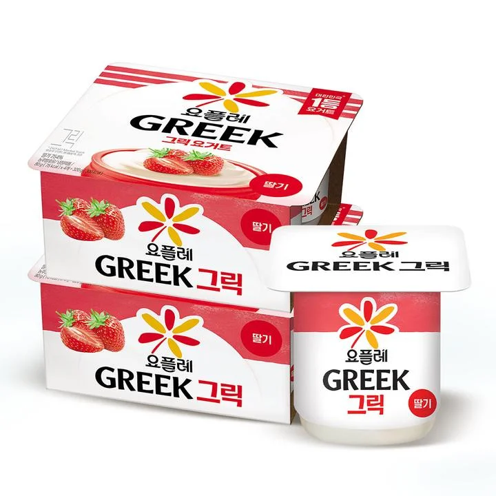 [08918] 빙그레 요플레 그릭 딸기, 80g, 8입