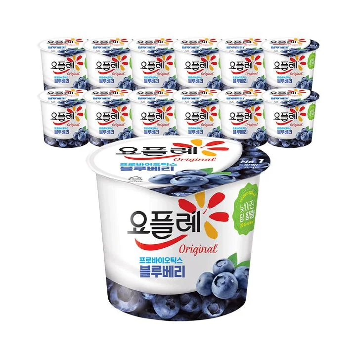 [08920] 빙그레 요플레 홈 블루베리, 블루베리, 180g, 12입, 1개