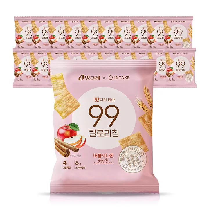 [08952] 빙그레 99칼로리칩 애플시나몬, 30g, 20개