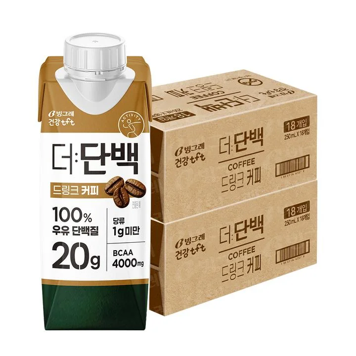 [08975] 빙그레 더단백 드링크 커피, 250ml, 36개