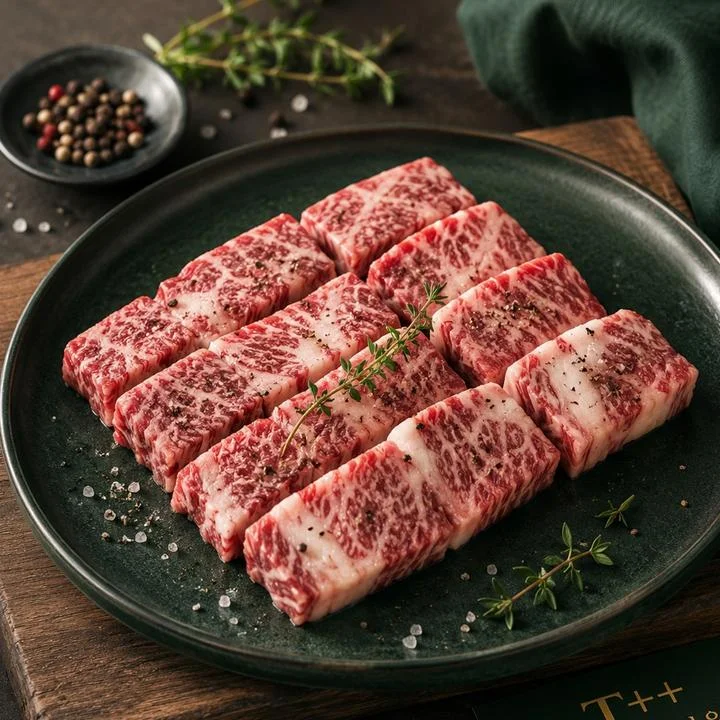 [09029] 1++ 업진살 투쁠 한우 마장동 소고기 구이용, 300g, 1개