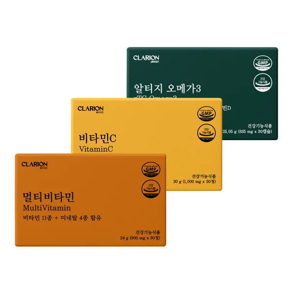 [09032] 클라리온 미니멀 루틴템 3종 세트, 멀티비타민+비타민C+알티지오메가3, 90정, 1개