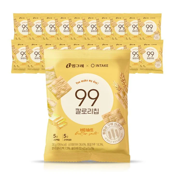 [09036] 빙그레 99칼로리칩, 버터솔트, 30g, 20개