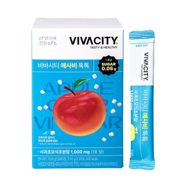 [09071] 빙그레 비바시티 애사비 톡톡 애플사이다비니거 사과초모식초분말, 1박스, 30포